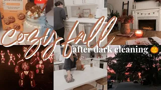 *NEW* COZY FALL CLEAN WITH ME | AFTER DARK CLEAN WITH ME 🌝 | CLEANING MOTIVATION