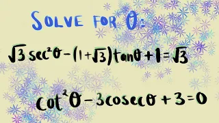 Solving Trigonometric Equations w/sec, cosec, cot - A-Level Maths