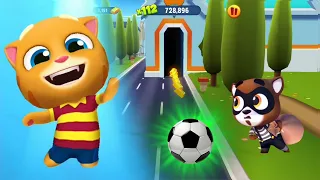 Talking Tom Gold Run Gameplay - Ginger Boss Plays Soccer In Space World - Android iOS