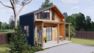 3.8 x 6 Meters - Cute Tiny House Plan With Loft Bedroom And Porch | Exploring Tiny House