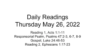 Daily Reading for Thursday May 26, 2022