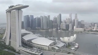 Знаменитый Marina Bay Sands в Сингапуре. Съемки с дрона