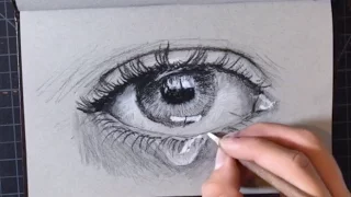 How to Draw an Eye using Charcoal, Step by step process