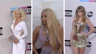 Lady Gaga, Miley Cyrus, Christina Aguilera, Taylor Swift, One Direction 2013 AMAs Red Carpet