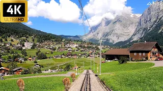 4K Driver's View - Kleine Scheidegg to Grindelwald Switzerland | Jungfrau Railway | 4K HDR 60fps