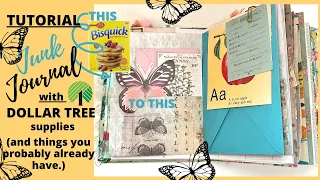 JUNK JOURNAL TUTORIAL WITH DOLLAR TREE SUPPLIES 📓 | START TO FINISH 🦋