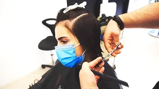 EYE CATCHING HAIRCUT - SHE WANTS SHORT SLEEK CHIN LENGTH BOB ( SUPER FEMININE )