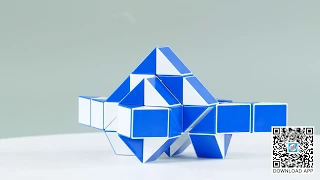 Rubik’s Twist 48 or Snake Puzzle 48 Tutorial: 48 Triangular fighter--3D magic ruler！