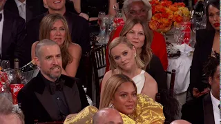 Jennifer Aniston reacts to Brad Pitt's joke about girlfriend (GoldenGlobe 2020)