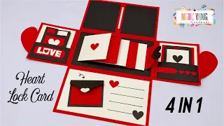 Heart lock card Tutorial - Hướng dẫn làm phong bì dán ảnh ghép nhiều chi tiết - NGOC VANG