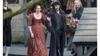 Aidan Turner cracks a joke on set as he battles against the cold to film third series of Poldark