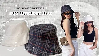 DIY BUCKET HAT | NO SEWING MACHINE + Free Pattern | Villamor Twins