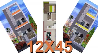 12X45 House plan and 12X45 3d elevation by nikshail