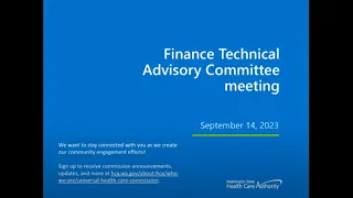 Finance Technical Advisory Committee - September 14, 2023