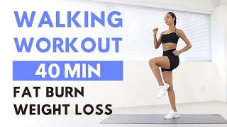 40 MIN WALKING WORKOUT for WEIGHT LOSS - Full Body Fat Burn