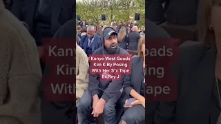 kanye west laughs at kim k by posing with her ex ray j