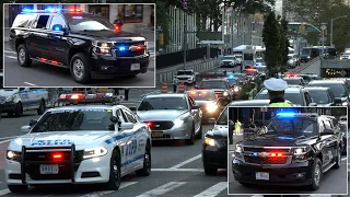 Many massive motorcades of world leaders leaving United Nations simultaneously 🇺🇳