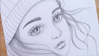 A lady's face drawing easily , Choya's pencil sketch drawing step by step , Sohini Murchona Choya .