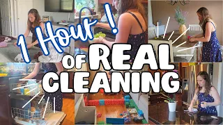 CLEAN WITH ME FOR 1 WHOLE HOUR !!⏰ (EXTREMELEY REALISTIC ALL DAY CLEANING) | CLEANING MUSIC