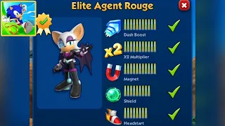 SONIC DASH | ELITE AGENT ROUGE ALL LEVELS MAX UPGRADE GAMEPLAY