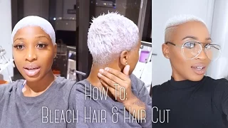 BLEACHING MY HAIR TO WHITE / SILVER GREY & GETTING A HAIRCUT