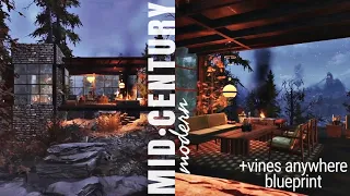 Fallout 76 Mid-Century Modern Home | Vines Anywhere Blueprint! | Fallout 76 CAMP Build Tutorial