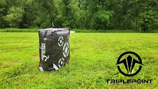 Clovis broadhead explodes through target going 400 feet per second! TriplePoint Outdoors