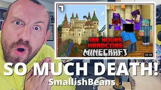 SO MUCH DEATH! SmallishBeans We Are Psychopaths.. | 100 Hours Of Hardcore Minecraft (REACTION!)