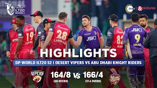 ILT20 S2 | हिंदी - HIGHLIGHTS | Desert Vipers V/S Abu Dhabi Knight Riders - T20 Cricket | 21st Jan