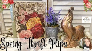 Spring Thrift Flips using IOD Stamps & Transfers | French Country Decor | Copper Patina | Gold Leaf