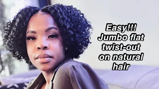 Easy + Quick jumbo flat twist-out on stretched natural hair