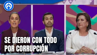 Corrupción y transparencia, la arena donde Claudia, Xóchitl y Máynez se dieron con todo