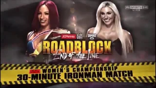 Wwe RoadBlock 2016 Sasha Banks vs Charlotte Match Card Oficial