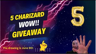 FIVE CHARIZARD GIVEAWAY!  Holy Schmoly!  #pokemon rocks