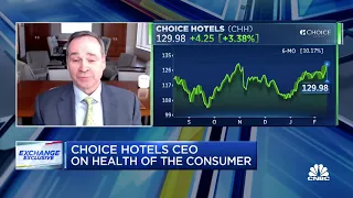 The consumer is prioritizing travel at the top of their list, says Choice Hotels CEO