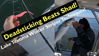 Wintertime Striper Fishing Techniques- How to Catch Lake Texoma Striper- Deadsticking Beats Shad!