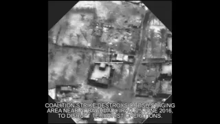 NATO Unclassified: Coalition strike destroys ISIL staging area, Al Baghdadi, Iraq on June 25, 2016.