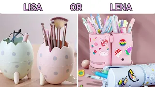 LISA OR LENA 💕 YOUR CHOICE 💗BACK TO SCHOOL 😍 DESK ORGANIZATION 📌 STATIONERY 👩‍🏫 VUELTA AL COLE