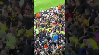 Man City & Dortmund Fans FIGHT! 😳 #shorts