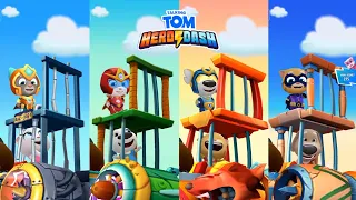 Talking Tom Hero Dash All The Heroes Saving Friends with 4 Screens Android iOS Gameplay