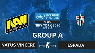 CS:GO - Natus Vincere vs Espada [Mirage] Map 1 - IEM New York 2020 - Group A - CIS