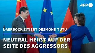 Baerbock mahnt China: Neutralität heißt, auf der Seite des Aggressors zu stehen | AFP