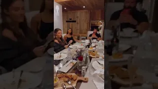 Dan Bilzerian with girls on dinner table