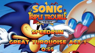 [FPB] Sonic Triple Trouble (16-Bit) Speedrun - Great Turquoise Act 1 with Sonic&Tails in 0:55 IGT