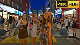 A busy evening in Soho - July 2021| London Walk at Night | Central London [4K HDR]