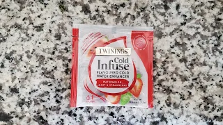 Twinings Cold Infuse Flavored Cold Water Enhancer Watermelon 🍉  Mint & Strawberry 🍓 Review! [4K]