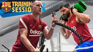 KUN AGÜERO & TER STEGEN GYM WORK IN BARCELONA!