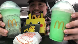 McDonald’s Shamrock Shake and Oreo Shamrock McFlurry are BACK 🍀 Mukbang Review 2021