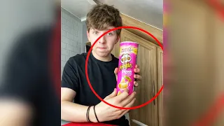 Crazy PRINGLES TRICK! #shorts