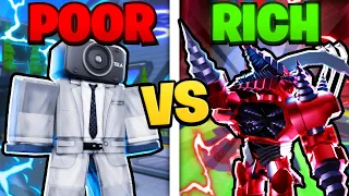 POOR vs RICH In Toilet Tower Defense (Roblox)